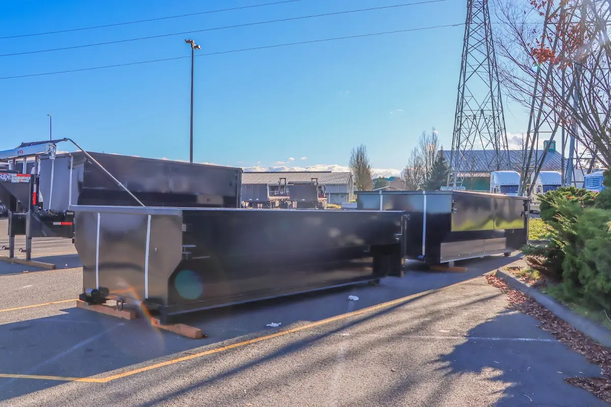 Roll-off dumpster ready for waste disposal at job site for Construction Dumpster Rental in Ridge Wood Heights